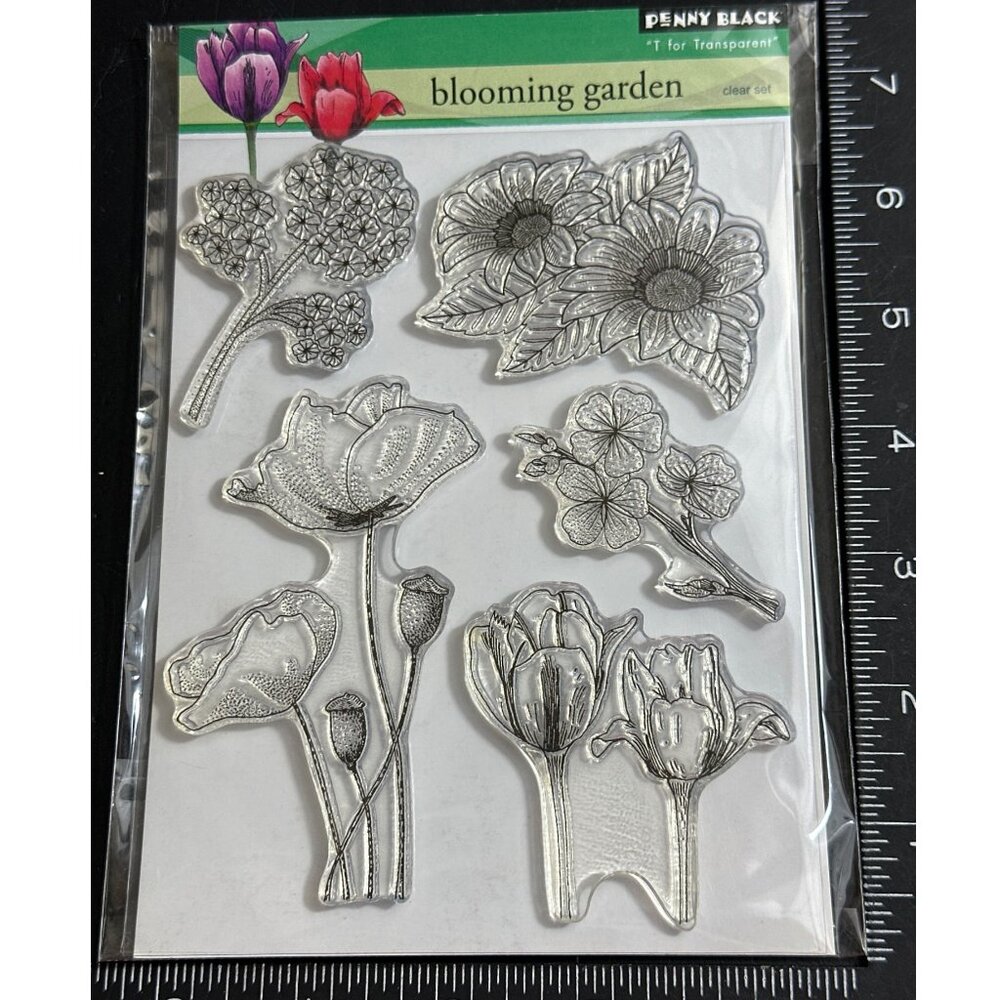 Penny Black Blooming Garden Clear Cling Stamp Set 30-155